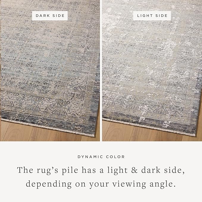 Loloi Amber Lewis Alie Collection ALE-04 Sky/Stone 11'-6'' x 15'-7'', .13'' Pile Height, Area Rug