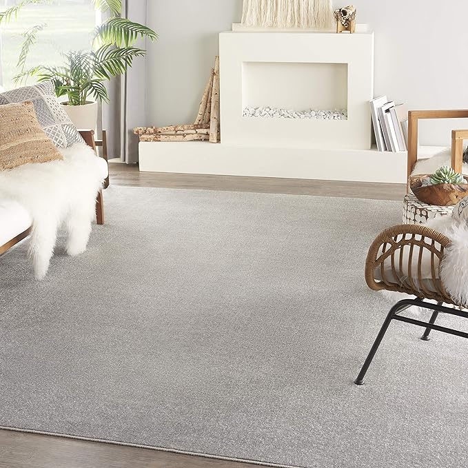 Nourison Home Nourison Essentials Silver Grey 7' x 10' Area Rug - Easy Clean, Non Shedding, Bed Room, Living Room, Dining Room, Kitchen (7' x 10')