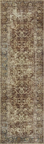 Loloi Magnolia Home by Joanna Gaines Sinclair Collection SIN-01 Rust/Lagoon 2'-3" x 11'-6", .25" Pile Height, Machine Washable, Runner Rug