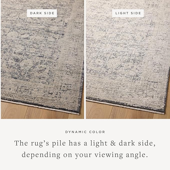 Loloi Amber Lewis Alie Collection ALE-05 Charcoal/Beige 2'-3" x 3'-10", .13" Pile Height, Accent Rug