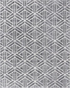 Rugs.com Lattice Trellis Collection Rug – 8' x 10' Gray Low-Pile Rug Perfect for Living Rooms, Large Dining Rooms, Open Floorplans