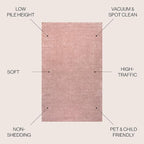 JONATHAN Y Haze Solid Low-Pile Pink Indoor Area Rug 12x15, Coastal,Bohemian,Minimalist,Classic, Easy-Cleaning for Living Room,Bedroom,Kitchen,Pet Friendly,Non-Shedding (SEU100P-15)