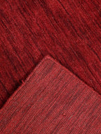 Rugsotic Carpets Hand Knotted Loom Wool ECO-Friendly Area Rugs - 8'x10', Rectangle, Red Color, Solid Plain Design, High Pile Thick Handmade Anti Skid Area Rugs for Living Room, Bed Room (L00111)