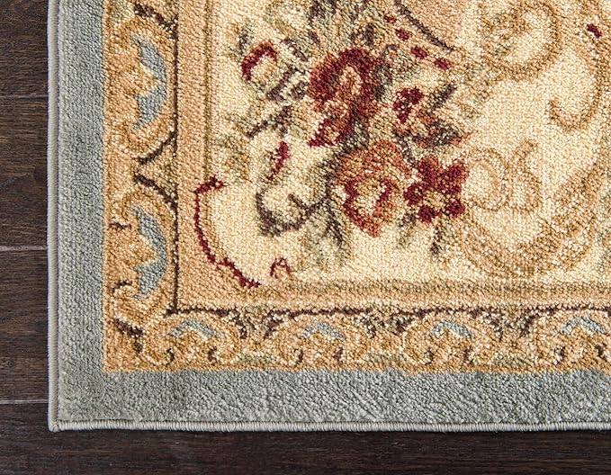 Unique Loom Versailles Collection Traditional Classic Medallion Motif Area Rug (9' 0 x 12' 0 Rectangular, Slate Blue/ Ivory)