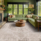 Farmhouse Area Rugs 9x12 for Living Room - Abstract Medallion Rug for Bedroom, Dining Room Under Table, Washable Non Slip, Fade & Stain Resistance