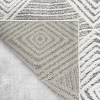 Antep Rugs Palafito 5x7 Geometric Shag Diamond High-Low Pile Textured Indoor Area Rug (Gray, 5'3" x 7'6")