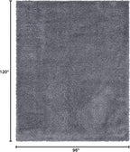 Unique Loom Davos Shag Collection Area Rug - Solid (8' x 10' Rectangle, Peppercorn)