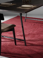 Hand Knotted Loom Wool ECO-Friendly Area Rugs - 3'x5', Rectangle, Dark Red Color, Solid Plain Design, High Pile Handmade Anti Skid Area Rugs for Living Room, Bed Room (L00111)