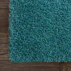 Unique Loom Solid Shag Collection Area Rug (4' 1" x 6' 1" Rectangle, Deep Aqua Blue)