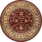 Unique Loom Voyage Collection Traditional Oriental Classic Intricate Design Area Rug (5' 0 x 5' 0 Round, Red/Gold)