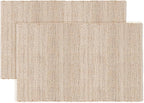 REDEARTH · Jute Cotton Area Rug - 4'x6' Rectangular Rug, Sustainable Handwoven, Non-Shedding, Soft & Durable – Reversible, Neutral Tones for Home Décor in Living Room, Dining Room, Bedroom, Set of 2