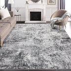 Area Rug Living Room Rugs - 6x9 Large Soft Indoor Neutral Modern Abstract Low Pile Washable Rug Carpet for Bedroom Dining Room Farmhouse Home Office - Grey
