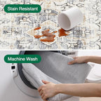 LUMI Washable Area Rug 8x10 for Living Room, Ultra Soft Stain Resistant Carpet with Non Slip Rubber Backing, Non-Shedding Low Pile Rugs for Bedroom, Dining Room, Indoor, Office