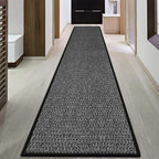 GOYLSER 18ft Extra Long Jute Runner Rugs for Hallways, Rubber Backed Hall Floor Mat Non Slip, Absorbent Entry Way Runner Rugs Indoor, Black