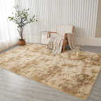 Andency 8x10 Area Rugs for Living Room, Upgrade Non-Slip Fluffy Soft Large Shag Bedroom Carpet, Tie-Dyed Khaki Big Indoor Thick Nursery Rug for Kids Dorm Home Decor Aesthetic