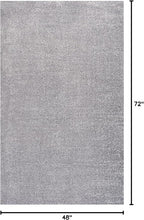 Eyely UES100A-4 Supersoft Haze Solid Low-Pile Indoor Area Rug Casual;Contemporary;Solid;Traditional, Bedroom, Kitchen, Living Room, Easy-Cleaning, Non-Shedding, 4 X 6, Gray