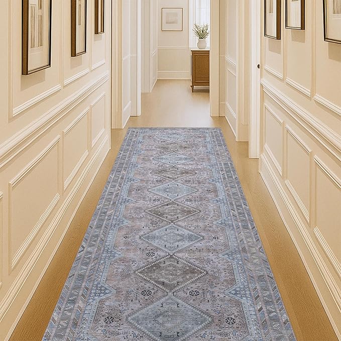 Washable Area Rug. Modern Farmhouse. Vintage. Turkish. Bohemian. Distressed. Oriental. Traditional. Rugs for Living Room. Dining. Bedroom. Office. Entryway. Foyer. (863BM, 2'5" x 4'9")