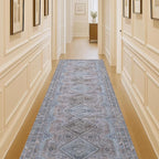 Washable Area Rug. Modern Farmhouse. Vintage. Turkish. Bohemian. Distressed. Oriental. Traditional. Rugs for Living Room. Dining. Bedroom. Office. Entryway. Foyer. (863BM, 2'5" x 13')