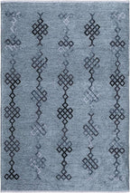 Alfa Rich 3x10 Bluish Gray Washable Area Rugs for Living Room Hallway Kitchen Decor Cotton Runner