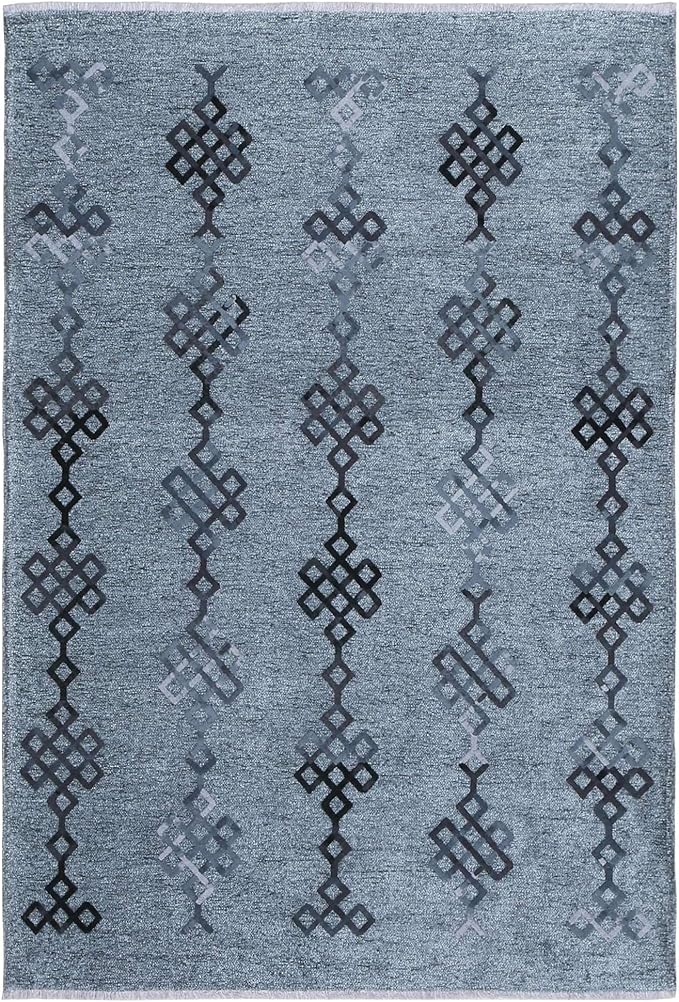 Alfa Rich 4x6 Bluish Gray Washable Area Rugs for Living Room Bedroom Kitchen Decor Cotton Rug