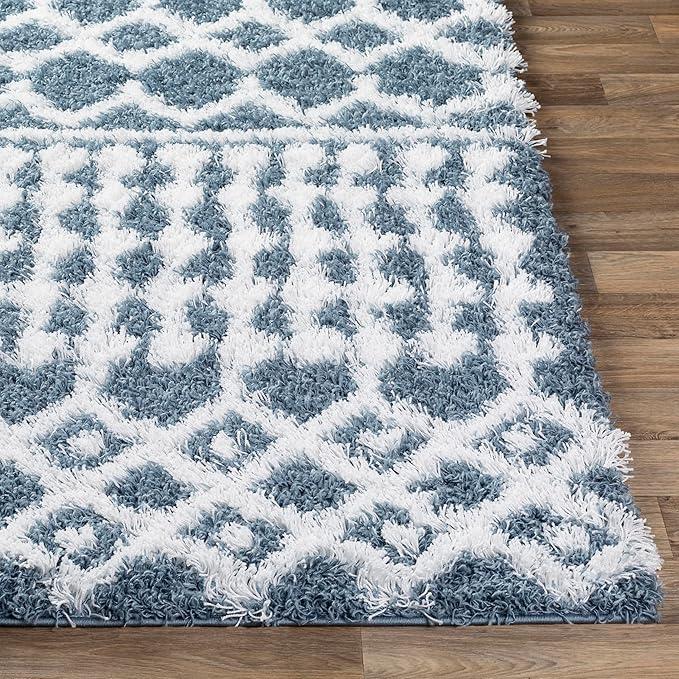 Livabliss Hapsburg Moroccan Shag Area Rug, 5'3" x 7'3", Denim