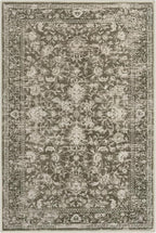 KILOCOCO Area Rug 3x5 Entryway Rug Washable Printed Vintage Floral Rubber Backed Non Slip Indoor Kitchen Rugs for Living Room Laundry Room Playroom Mudroom Moroccan Area Rugs, Taupe/Green