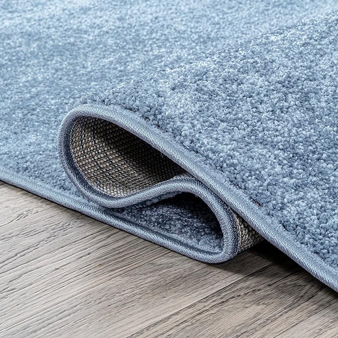 JONATHAN Y Haze Solid Low-Pile Classic Blue Runner Rug 2x16, Coastal,Bohemian,Minimalist,Classic, Easy-Cleaning for Living Room,Bedroom,Kitchen,Pet Friendly,Non-Shedding (SEU100F-216)