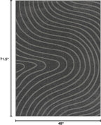 LUXE WEAVERS Modern Geometric Wave Anthracite 4x6 Area Rug