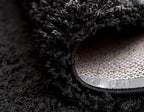 Unique Loom Solid Shag Collection Area Rug (2' 6" x 10' Runner, Jet Black)