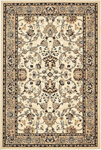 Unique Loom Sialk Hill Collection Area Rug - Washington (4' 1" x 6' 1" Rectangle Ivory/Black)