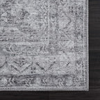 Bloom Rugs Washable 8' x 10' Rug - Ivory/Silver Gray Traditional Area Rug for Living Room, Bedroom, Dining Room, and Kitchen - Exact Size: 8' x 10'