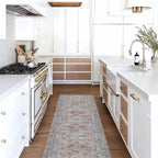 Washable Area Rug. Modern Farmhouse. Vintage. Turkish. Bohemian. Distressed. Oriental. Traditional. Rugs for Living Room. Dining. Bedroom. Office. Entryway. Foyer. (863BM, 2'5 x 9'8)