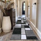 Rugshop Contemporary Modern Boxes for Hallway,Living Room,Bedroom,Kitchen Non Shedding Carpet Runner Rug 2'7" x 8' Gray