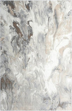 Abani Regal Beige Grey Area Rug for Living Room, Bedroom - Swirl Abstract Pattern - 2' x 3' - Durable & Easy to Clean
