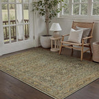 Area Rug 3x5 Brown Entryway Office Washable Vintage Carpet Non Slip Indoor Kitchen Door Mat Retro Traditional Accent Throw Small Rug for Bathroom Bedroom Dining Living Room