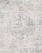 Washable Light Blue Rugs for Entryway Indoor - 3x4 Throw Rug for Large Kitchen, Bedroom Bedside, Bathroom, Mudroom, Mordern Abstract Medallion Décor, Non Slip Low Pile Fade Resistant