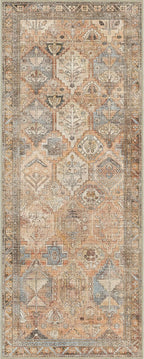 Bavni Runner Rugs 2x7 Kitchen Rug for Hallways Entryway, Washable Vintage Print Carpet, Ultra-Thin Low Pile Lightweight Rug with Non Slip Backing, Sunset Yellow