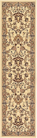 Unique Loom Sialk Hill Collection Area Rug - Washington (2' 2" x 8' 2" Runner Ivory/Black)