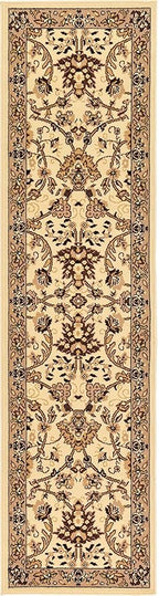 Unique Loom Sialk Hill Collection Area Rug - Washington (2' 2" x 8' 2" Runner Ivory/Black)