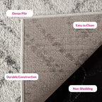 SAFAVIEH Adirondack Collection Area Rug - 12' Square, Light Grey & Grey, Modern Diamond Distressed Design, Non-Shedding & Easy Care, Ideal for High Traffic Areas in Living Room, Bedroom (ADR131C)