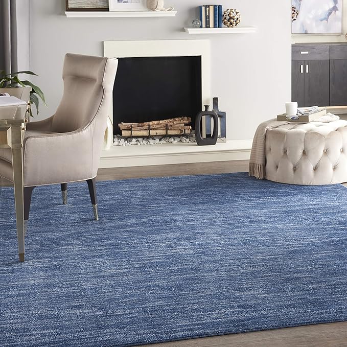 Nourison Home Nourison Essentials Navy Blue 10' x 14' Area Rug - Easy Clean, Non Shedding, Bed Room, Living Room, Dining Room, Kitchen (10' x 14')