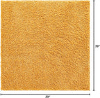 Unique Loom Davos Shag Collection Area Rug - Solid (3' 3" Square, Sun Yellow)