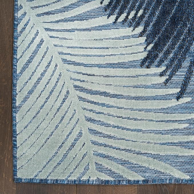 Nourison Home Suncoast Denim 2' x 6' Area Rug - Easy Clean, Non Shedding, Bed Room, Living Room, Dining Room, Kitchen (6' Runner)