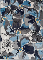 Rugshop Gray Large Floral Non-Slip Area Rug Fade Resistant for Living Room, Dining Room and Large Spaces, 12' x 15'