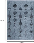 Alfa Rich 7x10 Bluish Gray Washable Area Rugs for Living Room Bedroom Kitchen Decor Cotton Rug