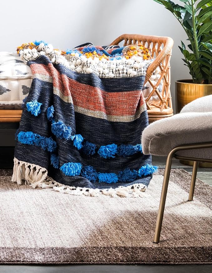 Rugs.com Angelica Collection Rug – 7' x 10' Light Brown Medium Rug Perfect for Bedrooms, Dining Rooms, Living Rooms