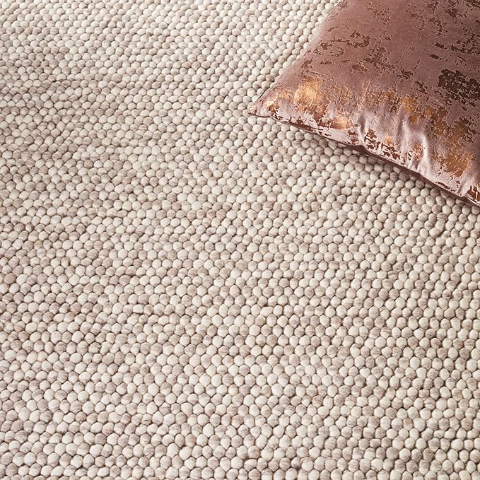 Safavieh Natura Collection Area Rug - 11' Square, Beige, Handmade Wool Blend, Textured Design, Ideal for Living Room, Bedroom, Dining Space (NAT620B)