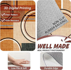 Modern Wavy Circles Area Rug 6x9ft, Geometric Design Low Pile Carpet, Soft & Non-Slip Washable Mat for Living Room, Bedroom, Dining Room