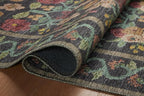 Loloi Rifle Paper Co. Rosa Collection RSA-01 Black 2'-6" x 9'-6" Runner Rug