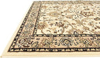 Unique Loom Sialk Hill Collection Area Rug - Washington (4' 1" x 6' 1" Rectangle Ivory/Black)